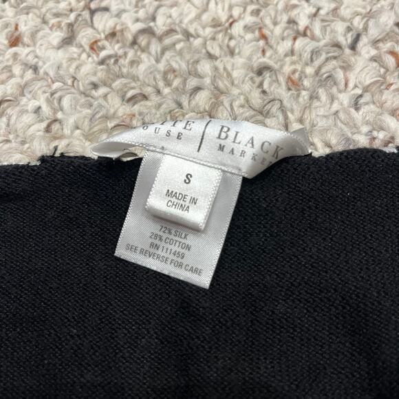 White House Black Market Babydoll Tunic Top Sz S Silk Cotton Blend Embroidered - Picture 6 of 6